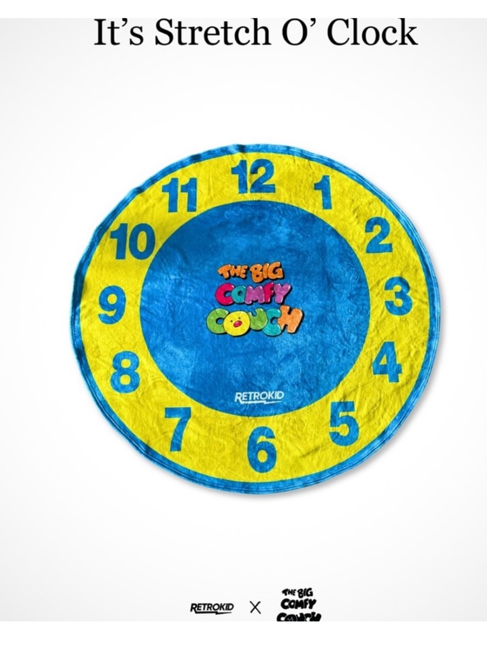 Retrokid x Big Confy Couch Faux Sherpa Stretch Clock Blanket
